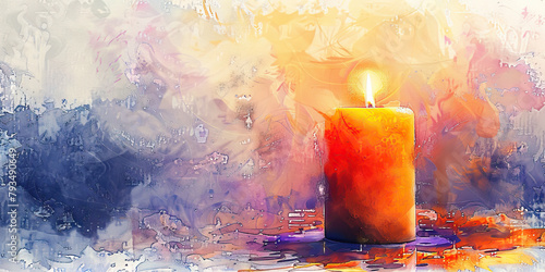 Rituals of Mourning: The Candle and Flickering Flame - Imagine a candle with a flickering flame, illustrating the rituals of mourning and remembrance that are often part of religious practices