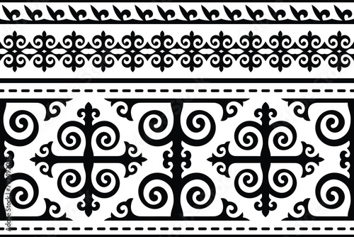 Ethnic background on the theme of Kazakh national ornament, seamless pattern, vector design