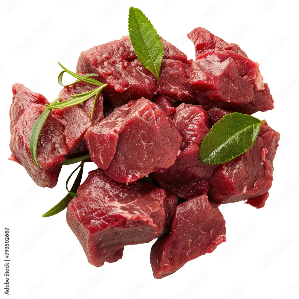 An image of raw meat on a transparent background