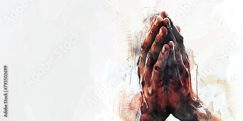 The Praying Hands and Silent Tears - Imagine hands clasped in prayer with silent tears streaming down, illustrating the deep emotional expression that can accompany religious devotion in time