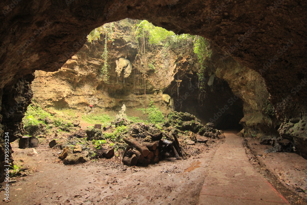 Obraz premium beautiful cave with lots of stalagmites and stalactites
