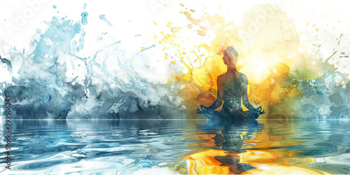 The Ritual of Renewal and Cleansing Waters - Visualize a ritual of renewal involving cleansing waters, illustrating the purification and renewal of spirit that can come from engaging in religious ritu