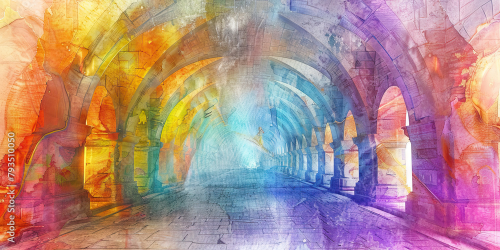 Building Bridges: The Connecting Arches and Unifying Faith - Imagine a bridge with connecting arches, illustrating the role of religion in building connections and unity among people