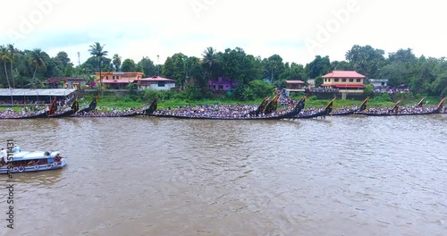 Aerial view of Boat Race Kerala Alappuzha India