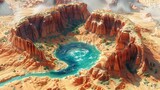 Majestic desert oasis aerial view