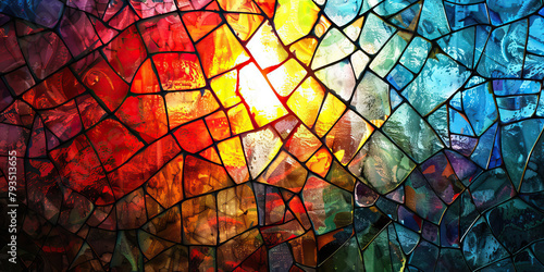 The Shattered Stained Glass Window and Renewed Faith - Visualize a shattered stained glass window being repaired, illustrating the idea of renewed faith after experiencing destruction © Lila Patel