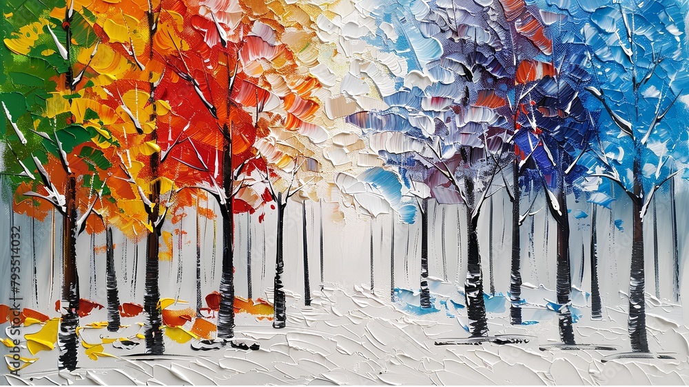 Winter Oil painting Winter Oil painting