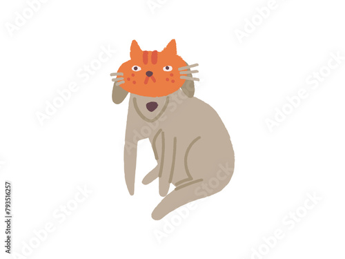 Dog in a cat mask