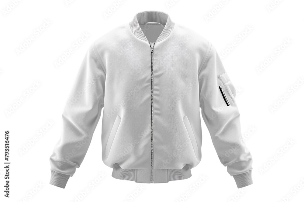 Fashion white bomber jacket mockup. Space for design, print and showcasing Fashion white bomber jacket mockup. Space for design, print and showcasing