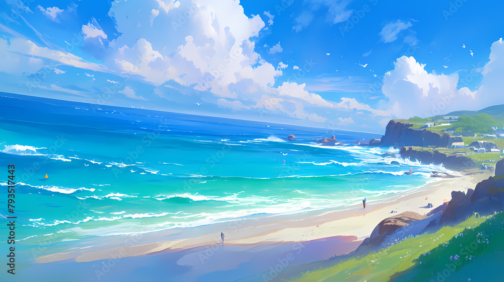 beautiful beach illustration