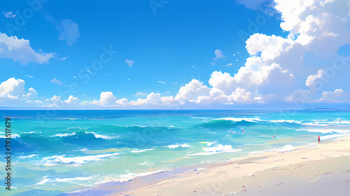 beautiful beach illustration