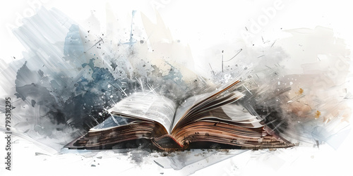 The Crumbling Scripture and Resilient Belief - Picture a crumbling scripture being held together by belief, illustrating the strength and resilience of faith in the face of challenge