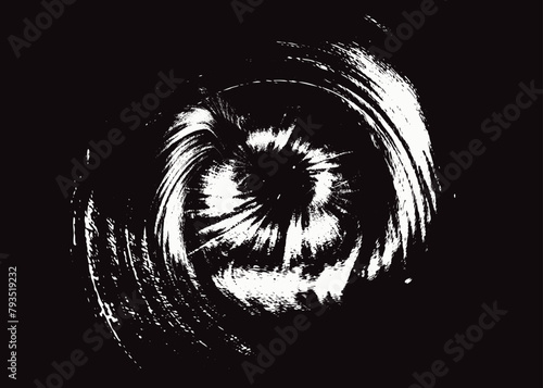 circular brush paint strokes,Hand drawn element, round black stroke isolated on white background. Vector brush sroke texture. Distressed uneven grunge background. Abstract distressed vector illustra