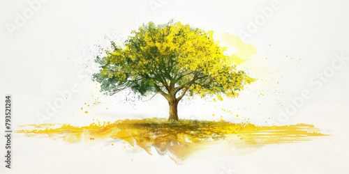 Faith  The Mustard Seed and Growing Tree - Visualize a mustard seed growing into a large tree  illustrating the idea of faith starting small but growing strong