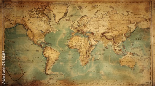 Fototapeta Naklejka Na Ścianę i Meble -  old world map