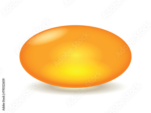 Omega oil pill vector isolated on white background. Food additive