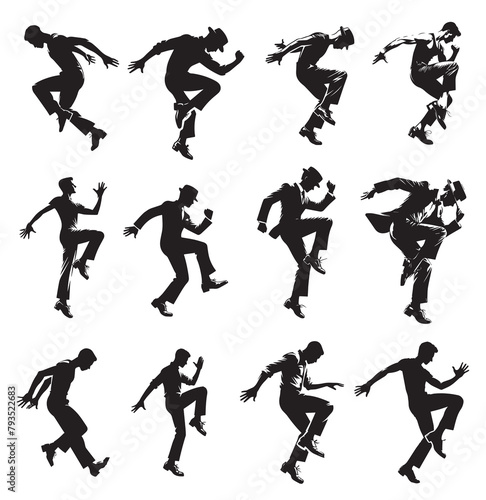 Tap Dance Silhouette Collection Vector