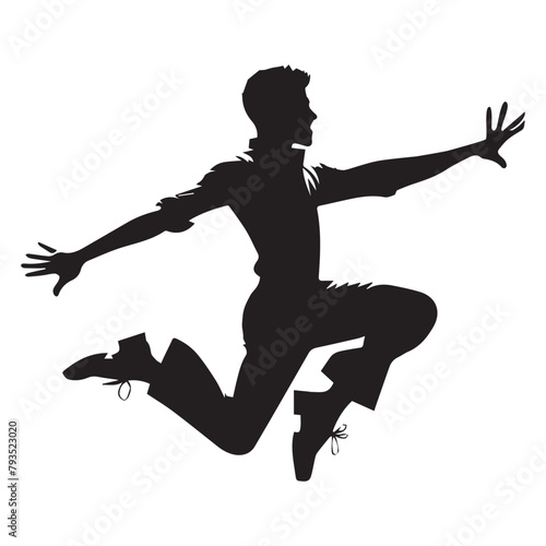 Jump Dance Silhouette Vector Illustration