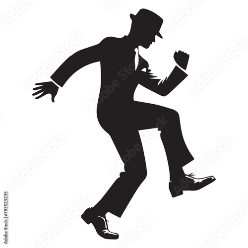 Shuffle Dance Silhouette Vector Illustration