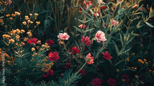 Wild blossoming weed in garden - wall-paper for a desktop