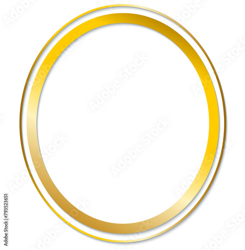a oval with gold frame with a transparent background. pattern png with a gold border.