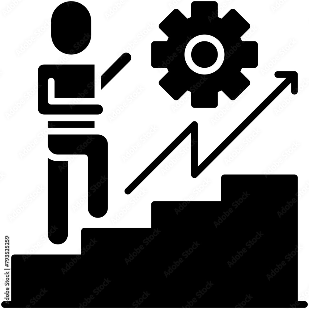 Personal Growth Icon. Develop Person Knowledge Pictogram Graphic Illustration. Isolated Simple Solid Icon For Infographic, App and Web Button. Personal Growth Icon. Develop Person Knowledge Pictogram Graphic Illustration. Isolated Simple Solid Icon For Infographic, App and Web Button.