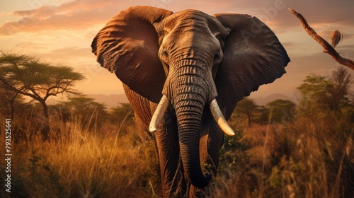 A majestic African elephant, elephant in the forest, africa © CStock