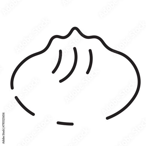 Baozi Bun Chinese Line Icon