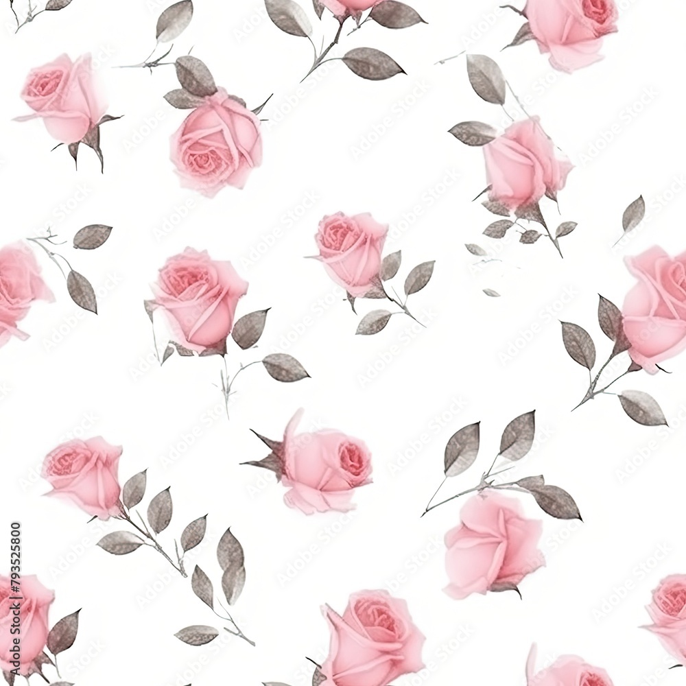 seamless pattern with pink roses seamless pattern with pink roses