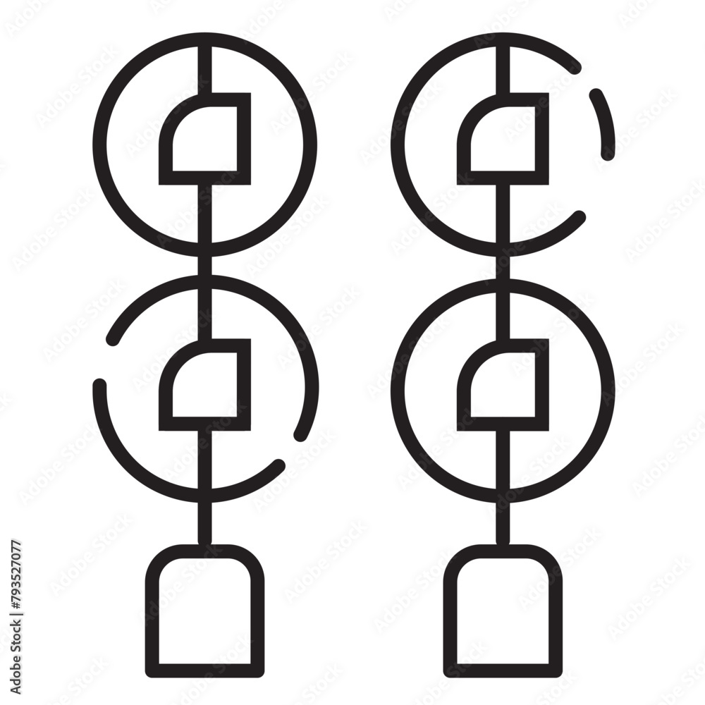 Asian Celebration Coins Line Icon Asian Celebration Coins Line Icon