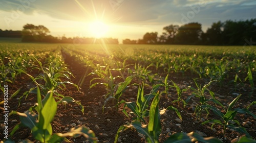 Field Morning Sunrise Sunset Sky Agriculture Grass Landscape Green Nature Corn Farm Summer 