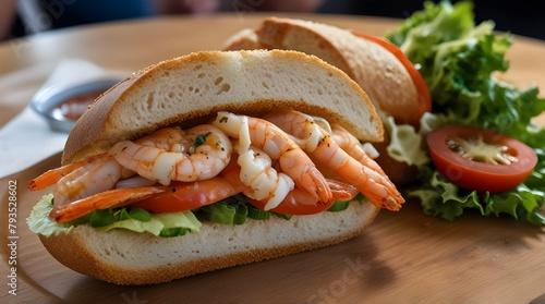 sandwich aux crevettes dans San Francisco .Generative AI photo