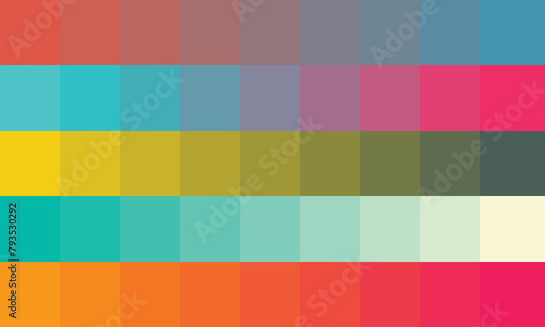 Colorful palette with black border, ideal for graphic design projects, creating color schemes, web design, art inspiration, and color theory.