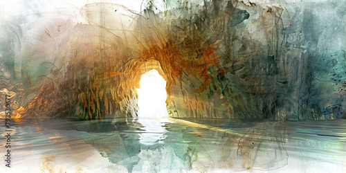 Voice of Wisdom: The Echoing Cave and Quiet Wisdom - Visualize an echoing cave with quiet whispers of wisdom, symbolizing the timeless teachings of a deceased leader