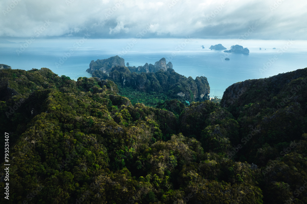 Rocky mountains in the jungle and sea at Krabi Rocky mountains in the jungle and sea at Krabi