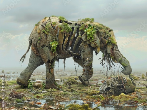 Wildlife Extinction - Loss - Vanishing Species - A poignant portrayal of wildlife extinction where once-thriving species have vanished from their natural habitats, underscoring the irreversible loss