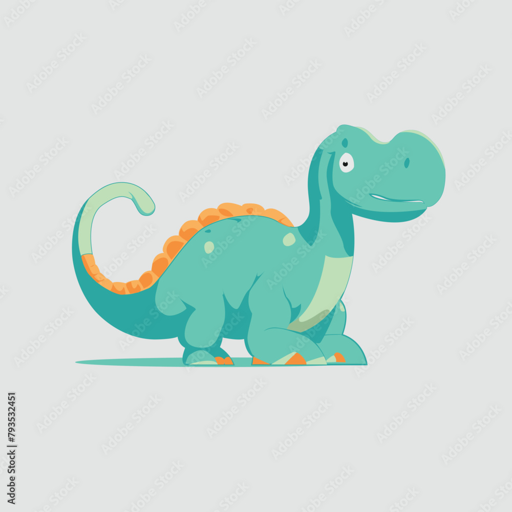 Naklejka premium Cute Dinosaurs Brontosaur