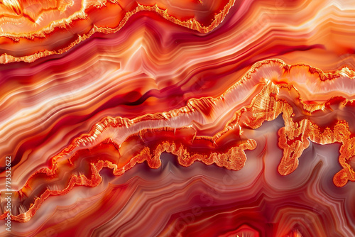 Copper red alcohol ink waves, capturing the essence of polished agate in full ultra HD photo