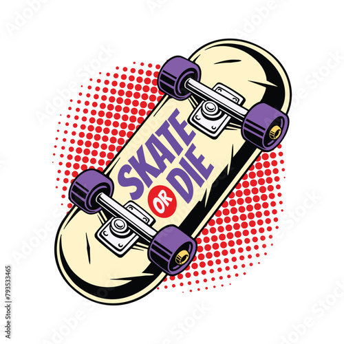 Photos Skateboard with writings underneath illustration for skating industry