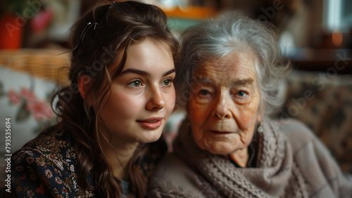 Elderly Care: Female Community Nurse Visiting Senior Lady at Home, Female Nurse Conducting Home Visit for Senior Lady © Rukma