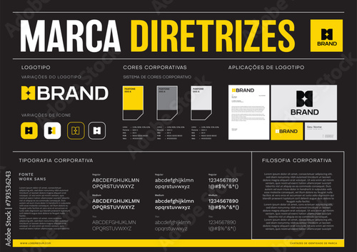 editable Brand Guidelines banner design in Brazilian Portuguese