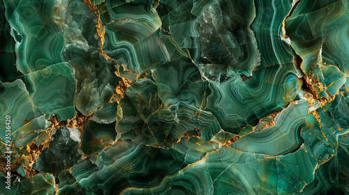 Jade Green Marble, Precious Stone Patterns and Deep Green Tones © Ibad