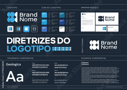 Brand Guidelines banner template design in Brazilian Portuguese