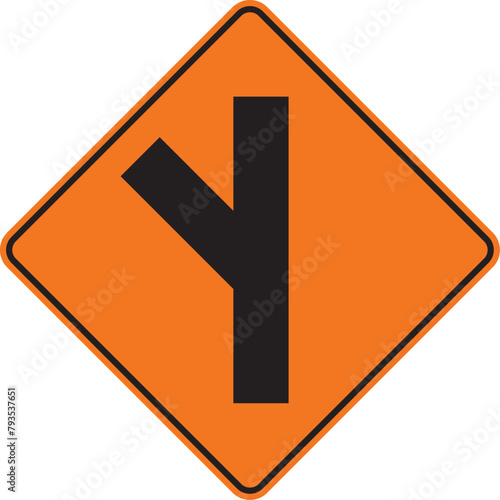 bifurcación a la izquierda, señal color naranja, pictograma, preventivo, icono, vector, naranja, rombo naranja, símbolo, silueta, ilustración, rombo, señales, imagen, indicar, norma, normatividad, anu