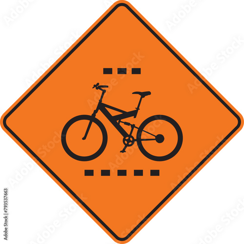 cruce de ciclistas, señal color naranja, pictograma, preventivo, icono, vector, naranja, rombo naranja, símbolo, silueta, ilustración, rombo, señales, imagen, indicar, norma, normatividad, anuncio, es