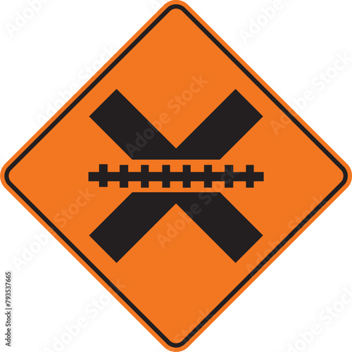 cruce a nivel, señal color naranja, pictograma, preventivo, icono, vector, naranja, rombo naranja, símbolo, silueta, ilustración, rombo, señales, imagen, indicar, norma, normatividad, anuncio, estánda