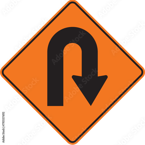 curva muy cerrada a la derecha, señal color naranja, pictograma, preventivo, icono, vector, naranja, rombo naranja, símbolo, silueta, ilustración, rombo, señales, imagen, indicar, norma, normatividad,