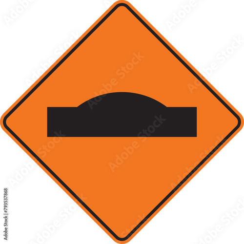 proximidad de resalto, señal de prevención, señal color naranja, pictograma, preventivo, icono, vector, naranja, rombo naranja, símbolo, silueta, ilustración, rombo, señales, imagen, indicar, norma