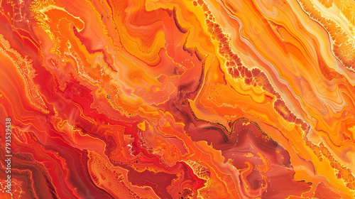 Sunset orange marble with vibrant streaks of orange and red, mimicking the colors of a sunset sky photo