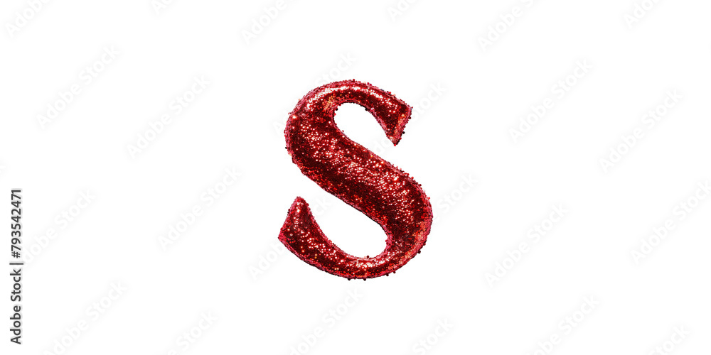 Fototapeta premium red glitter stroke of paint isolated on white background